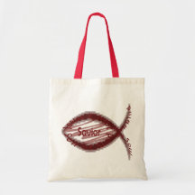 Jesus Saviour Fish Symbol Tote Bag