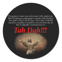 Jesus.  Tah Dah!!! Round Stickers