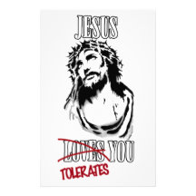 Jesus Tolerates You Stationery Design