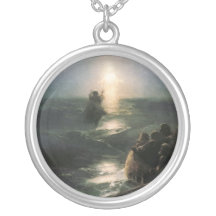 Jesus Walking on Stormy Seas Pendant