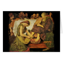 Jesus Washing Disciple's Feet Card