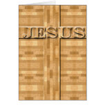 Jesus Wood Carving Greeting Card