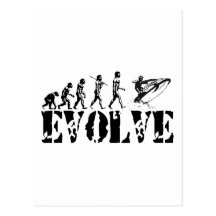 Jetskiing Jet Ski Jetski Evolution Fun Sports Art Postcard