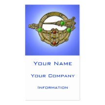 Jewel Brooch Bronze Emerald Gem Business Card