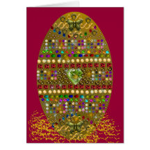 Jewelled Easter Egg Greeting Card