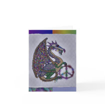 Jewelled Peace Dragon Greeting Cards