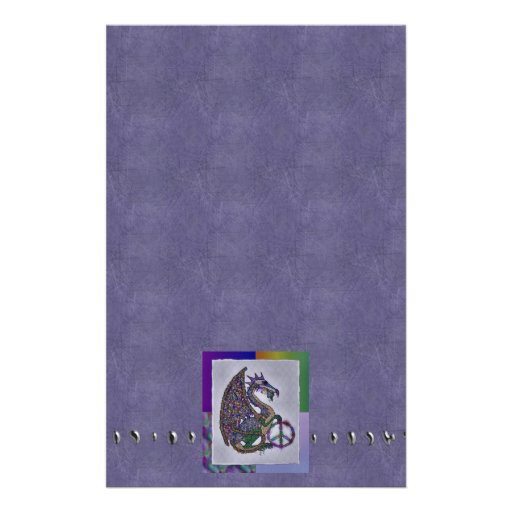 Jewelled Peace Dragon Stationery Paper