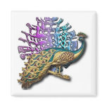 Jewelled peacock magnets