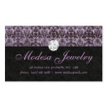 Jewellery Business Card Birthstones Damask Purple