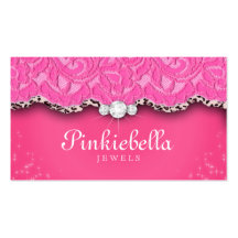 Jewellery Business Card Leopard Lace Pink