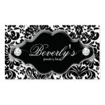 Jewellery Business Card Silver Damask Diamonds