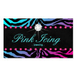 Jewellery Business Card Zebra Pink Dots Blue Pink