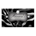Jewellery Business Card Zebra Silver Diamonds