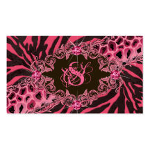 Jewellery Business Cards Animal Zebra Leopard Pink