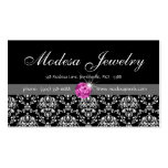 Jewellery Business Cards Birthstones Damask Pink C