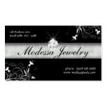Jewellery Business Cards Birthstones Floral Black 