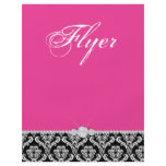 Jewellery Flyer Hair Salon Damask Black Pink Class
