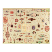 Jewellery from the 'Tiffany Catalogue', 1890 Postcard
