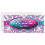 Jewellery Gift Certificate Purple Pink Blue Leaves rack cards