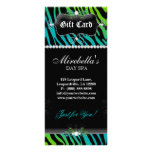 Jewellery Gift Certificate Zebra Blue Green rack cards