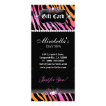 Jewellery Gift Certificate Zebra Pink Orange rack cards