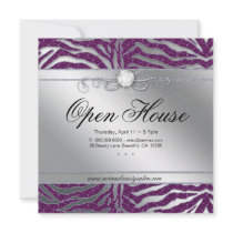 Jewellery Invitation Open House Zebra Purple Spark