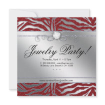 Jewellery Invite Open House Zebra Red Sparkle 2