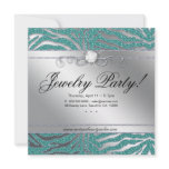 Jewellery Invite Open House Zebra Teal Sparkle 2