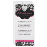 Jewellery Rack Card Damask White Black Pink Floral rack cards