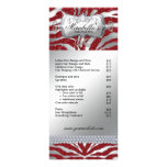 Jewellery Rack Card Zebra Luxury Red Sparkle Silve rack cards