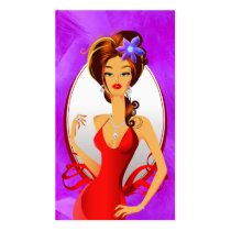 Jewellery Woman Business Card Feathers Violet