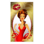 Jewellery Woman Lips ' Gold Leaves business cards