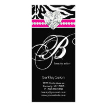 Jewellery Zebra Beauty Salon Spa Pink Rack Card