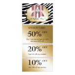 Jewels Spa Marketing Cards Zebra Gold Baby Pink rack cards