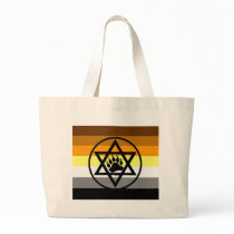 Jewish Bear Pride Flag Canvas Bags