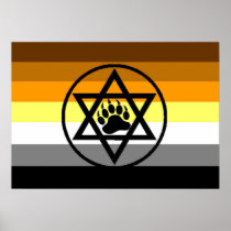 Jewish Bear Pride Flag Print