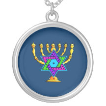 Jewish Candlesticks Necklaces