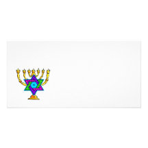 Jewish Candlesticks Personalised Photo Card