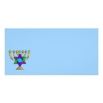 Jewish Candlesticks Customized Photo Card