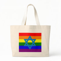 Jewish Gay Pride Flag Tote Bag