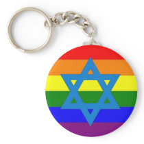 Jewish Gay Pride Flag Key Chain
