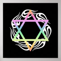 Jewish Star Colours Print
