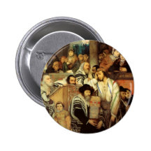 Jews Praying in the Synagogue on Yom Kippur Buttons