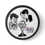JFK/RFK/BHO Caricature Button