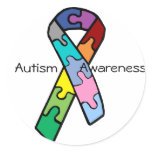 Jigsaw ribbon, Autism, Awareness stickers