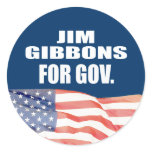 JIM GIBBONS FOR GOVERNOR stickers