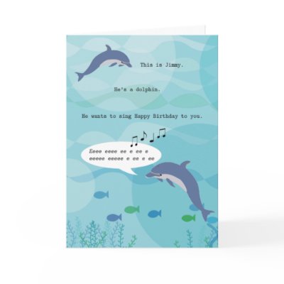 Jimmy the Dolphin Birthday Card by Flumadiddle
