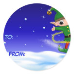 Jinglz™ Jingle Bell Elf gift tag sticker