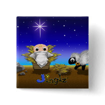 Jinglz™ Jingle Bell Lamb & Baby Jesus button
