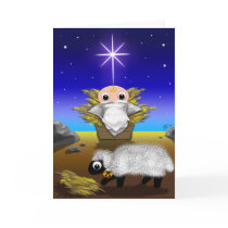 Jinglz™ Jingle Bell Lamb & Baby Jesus card